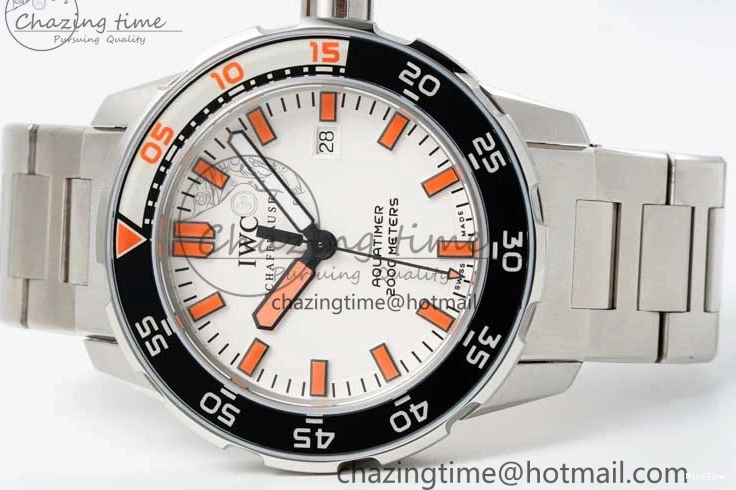 MIROTIME 0725 BestValue Aquatimer Automatic SS RSF 1:1 Best Edition White Orange Dial on SS Bracelet A 7072